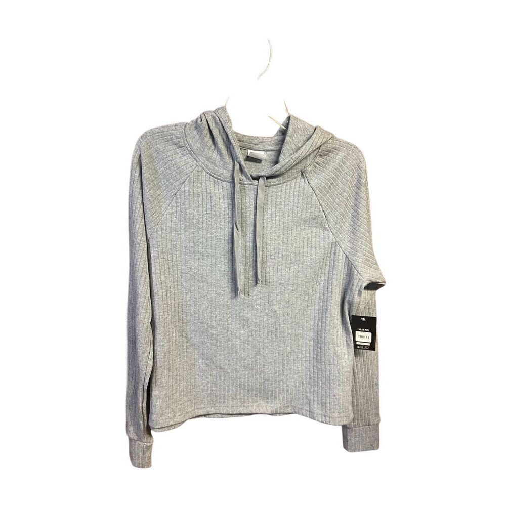 Athletic Works Gray Ribbed Hoodie Sz M 8-10 NWT